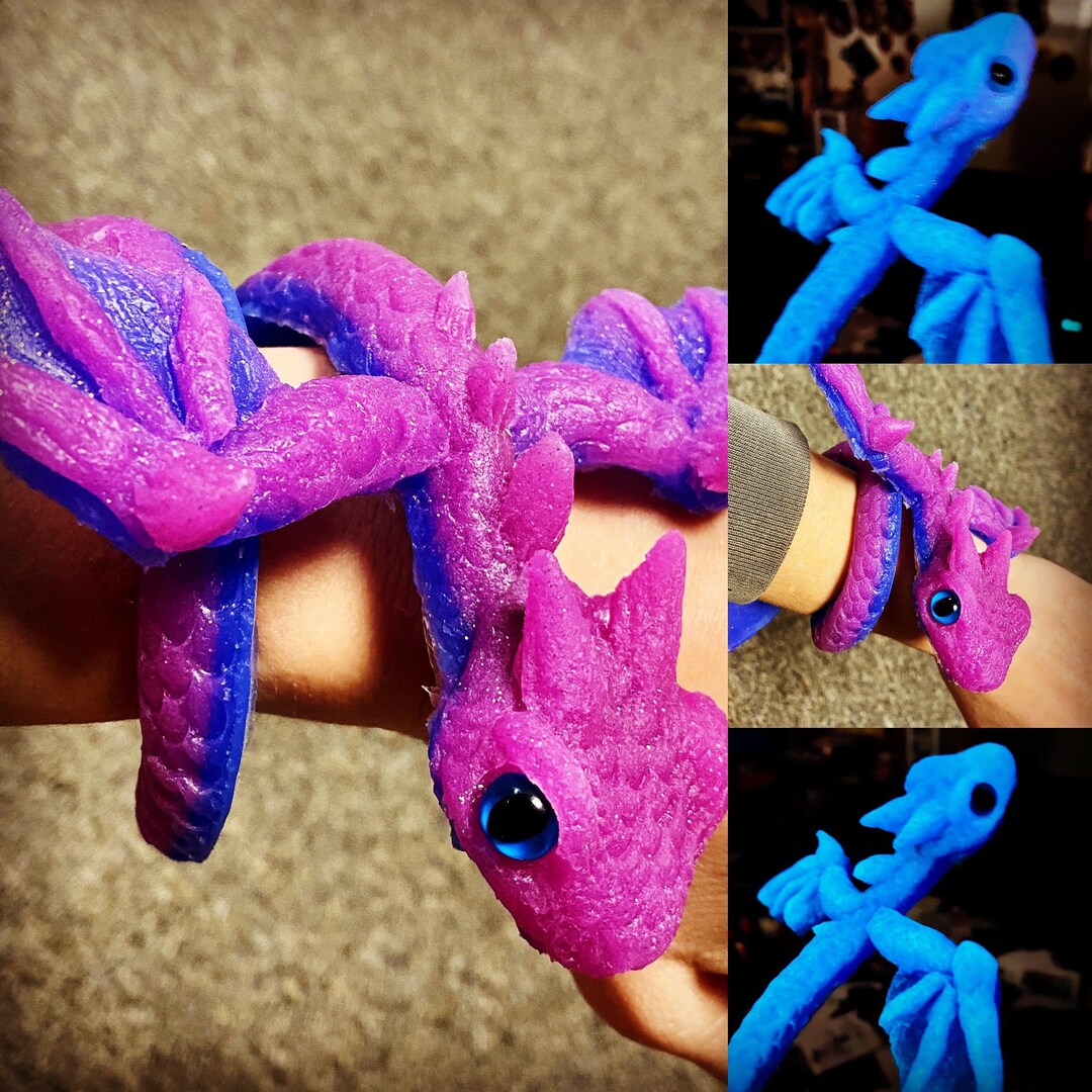 Dragon Wrap Bracelet Glow Pink and Purple Etsy