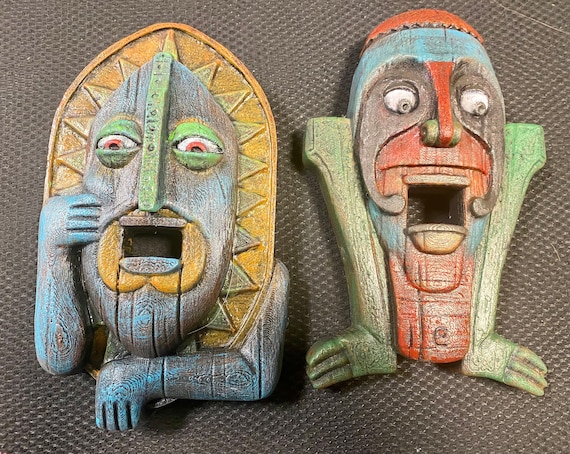 feudale At blokere overlap 4 Tiki Masks With Faces Inspired by Disney Enchanted Tiki Room - Etsy