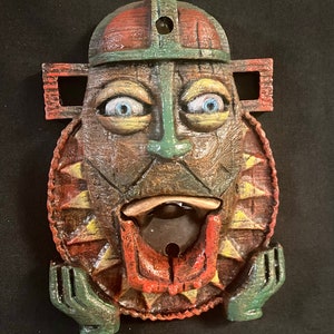 Tiki Mask Bottle Opener with face inspired by Disney Enchanted Tiki Room and Trader Sam Beer