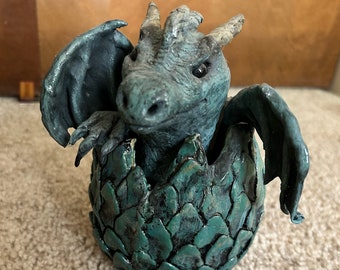 Realistic Large Hatching Dragon in Egg