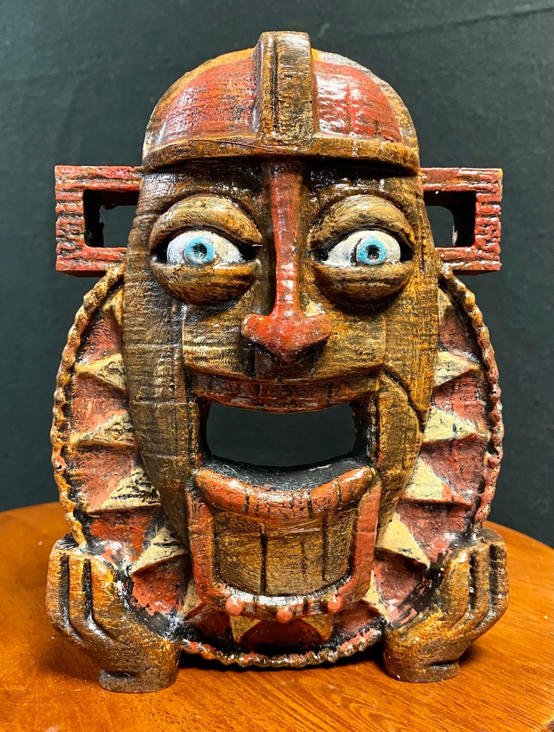 Tiki Mask with face inspired by Disney Enchanted Tiki Room and Trader Sam's Grog Grotto Brown Face