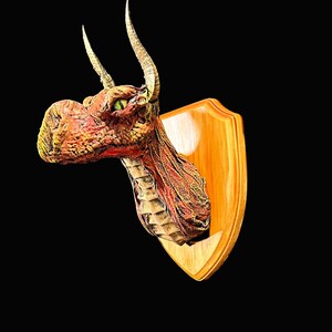 Taxidermy dragon head trophy mounted dragon shield image 4