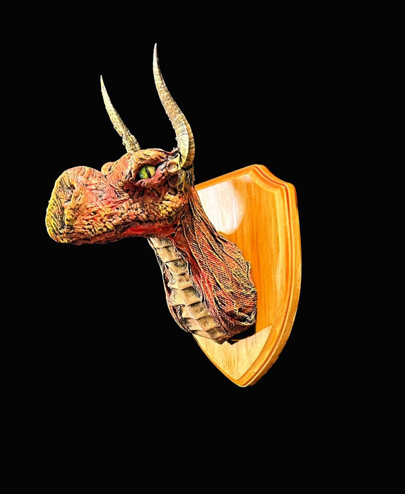 Taxidermy dragon head trophy mounted dragon shield image 4