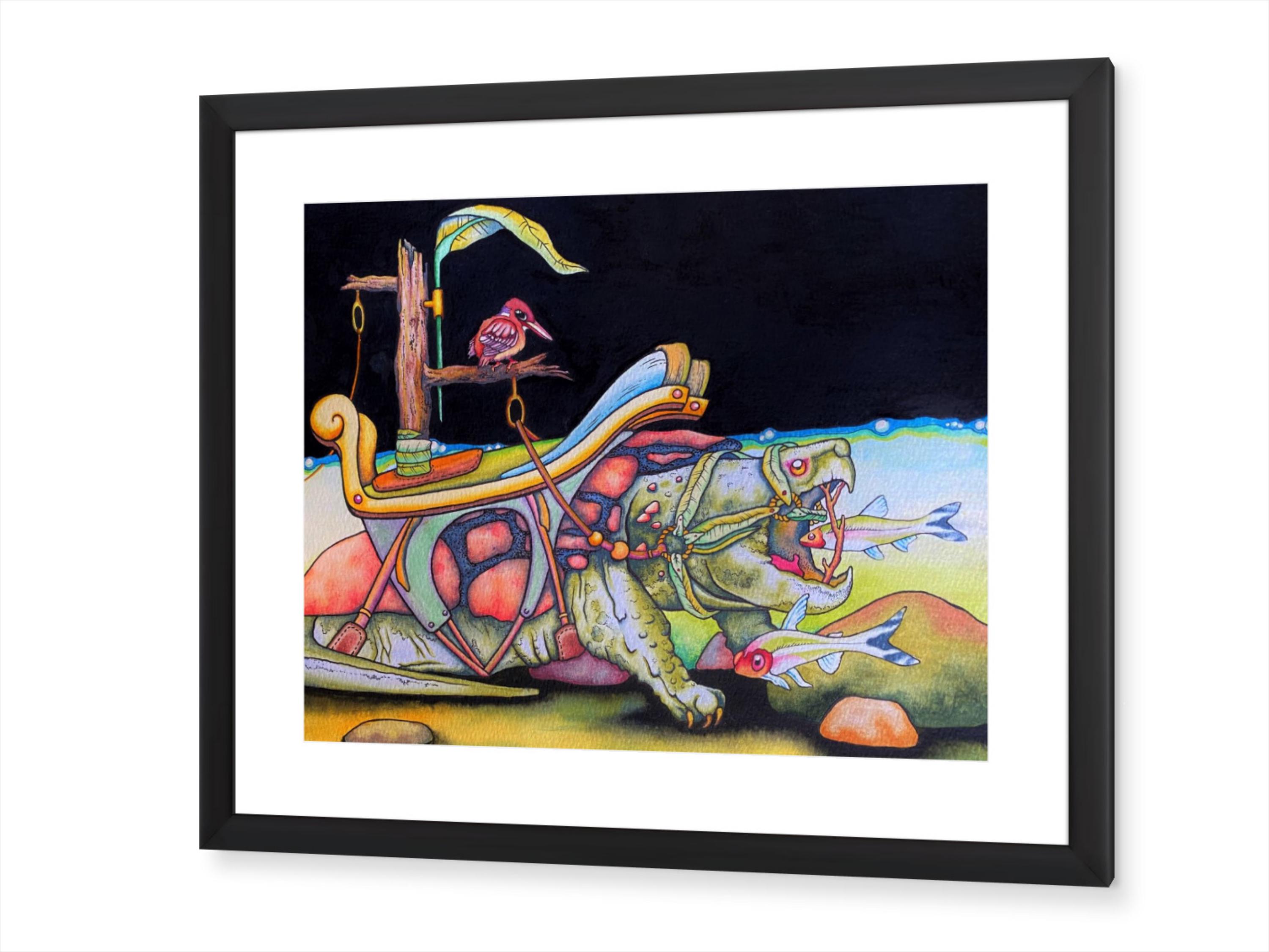 Saddled Snapping Turtle - Small Art Print - 8
