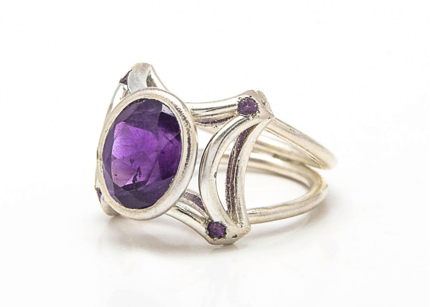 Purple Amethyst Gemstone Ring Made of 925 Sterling Silver - Etsy