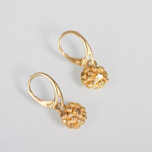 18k Gold Plated Silver Earrings, Elegant Dome Earrings, Unique Gold Earrings, Textured Earrings, Dangle Earrings, Elegant and Charming
