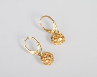 18k Gold Plated Silver Earrings, Elegant Dome Earrings, Unique Gold Earrings, Textured Earrings, Dangle Earrings, Elegant and Charming