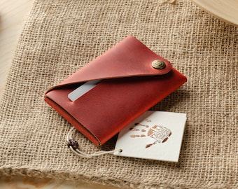 Cartera minimalista para hombre, tarjetero para mujer, cartera fina, cartera para hombre, cartera para mujer, monedero, cartera roja regalo perfecto para él/ella