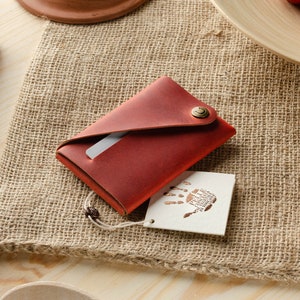 Cartera minimalista para hombre, tarjetero para mujer, cartera fina, cartera para hombre, cartera para mujer, monedero, cartera roja regalo perfecto para él/ella