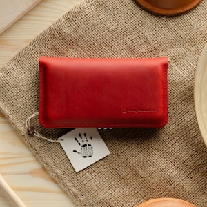 Coque / portefeuille rouge iPhone Xs pour deux téléphones 2 téléphones sleeve Crazy Horse cuir iPhone Xs Max support de carte iPhone Xr, 11/11 Pro / 11 Pro Max couverture