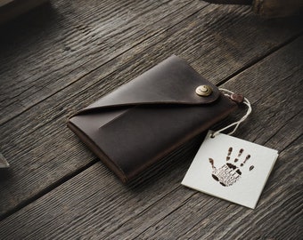 Carteira minimalista para homens, porta-cartões para mulheres, carteira fina, carteira masculina, carteira feminina, porta-moedas Carteira pequena Wood Brown, presente perfeito