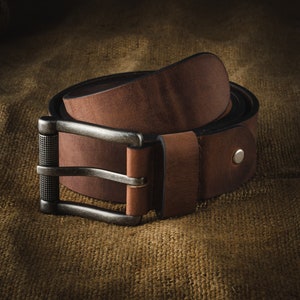 Jeans Belt for Men and Women, Italian Vegetable Tanned Crazy Horse Leather, jeans belt buckle for men and women, genuine, jeans style