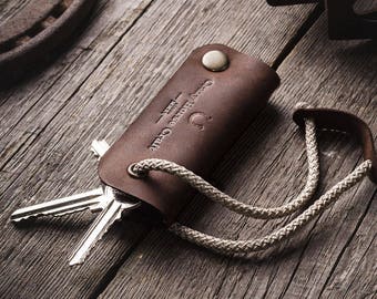 Leather Key Holder, key chain, key fob, key organiser, leather keychain, brown, vintage key necklace, key purse, key ring, boyfriend gift.