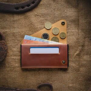 iPhone 14 Plus case / wallet, iPhone 14 sleeve / cardholder, brown Crazy Horse leather, minimalist iPhone 14 / 13 Pro Max cover, unique gift bild 6