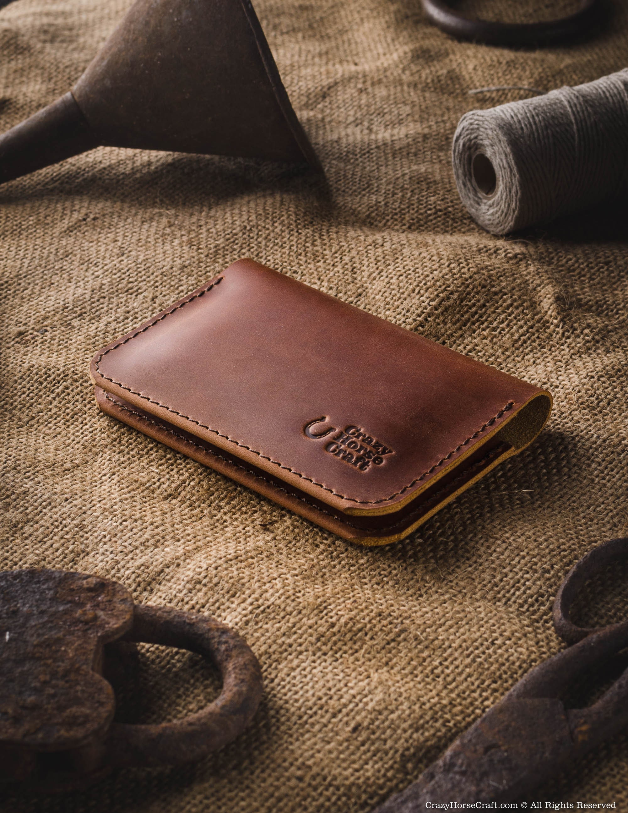 Vegetable Tanned Leather Wallet Business Card Holder Credit image