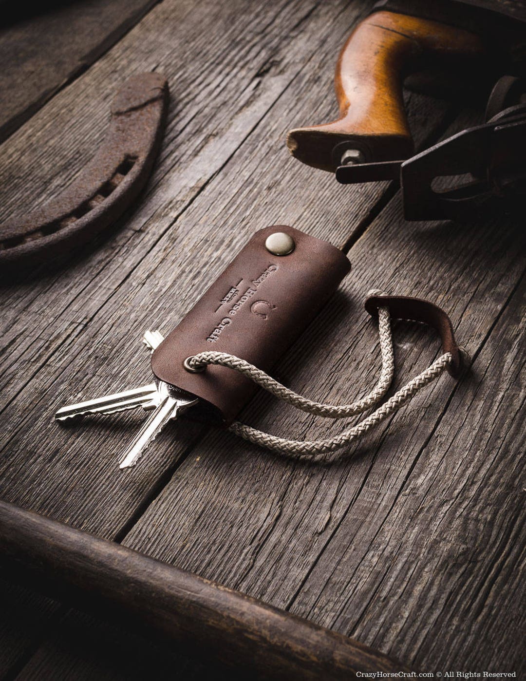 Leather Keychain | Windjammer Leathercraft Natural / Nickel