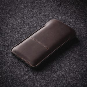 Leather iPhone case sleeve wallet personalized slim card holder gift for him her Crazy Horse iPhone 17 Air Pro Max 16 Pro Plus iPhone 17e 15 Stone Grey