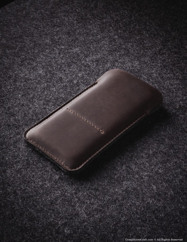 Leather iPhone case sleeve wallet personalized slim card holder gift for him her Crazy Horse iPhone 17 Air Pro Max 16 Pro Plus iPhone 17e 15 Stone Grey