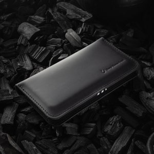 Funda / billetera para iPhone 12 Pro para dos teléfonos 2 iPhones funda negra Crazy Horse cuero iPhone 12 portavasos vintage iPhone 11, 12 Pro Max funda