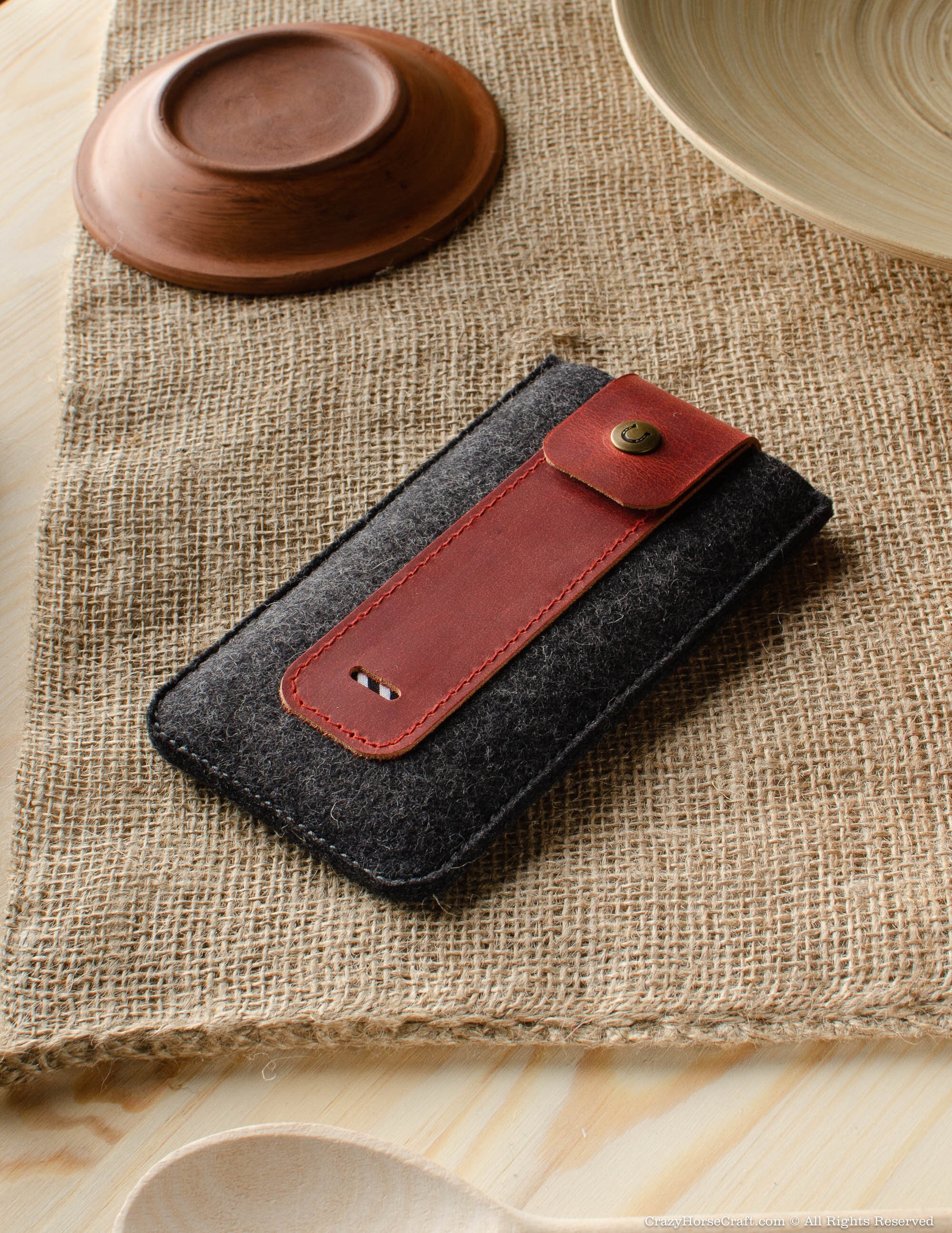 Funda con funda para iPhone 12 Pro 100 % lana fieltro vegetal bronceado rojo - Imagen 2 de 211
