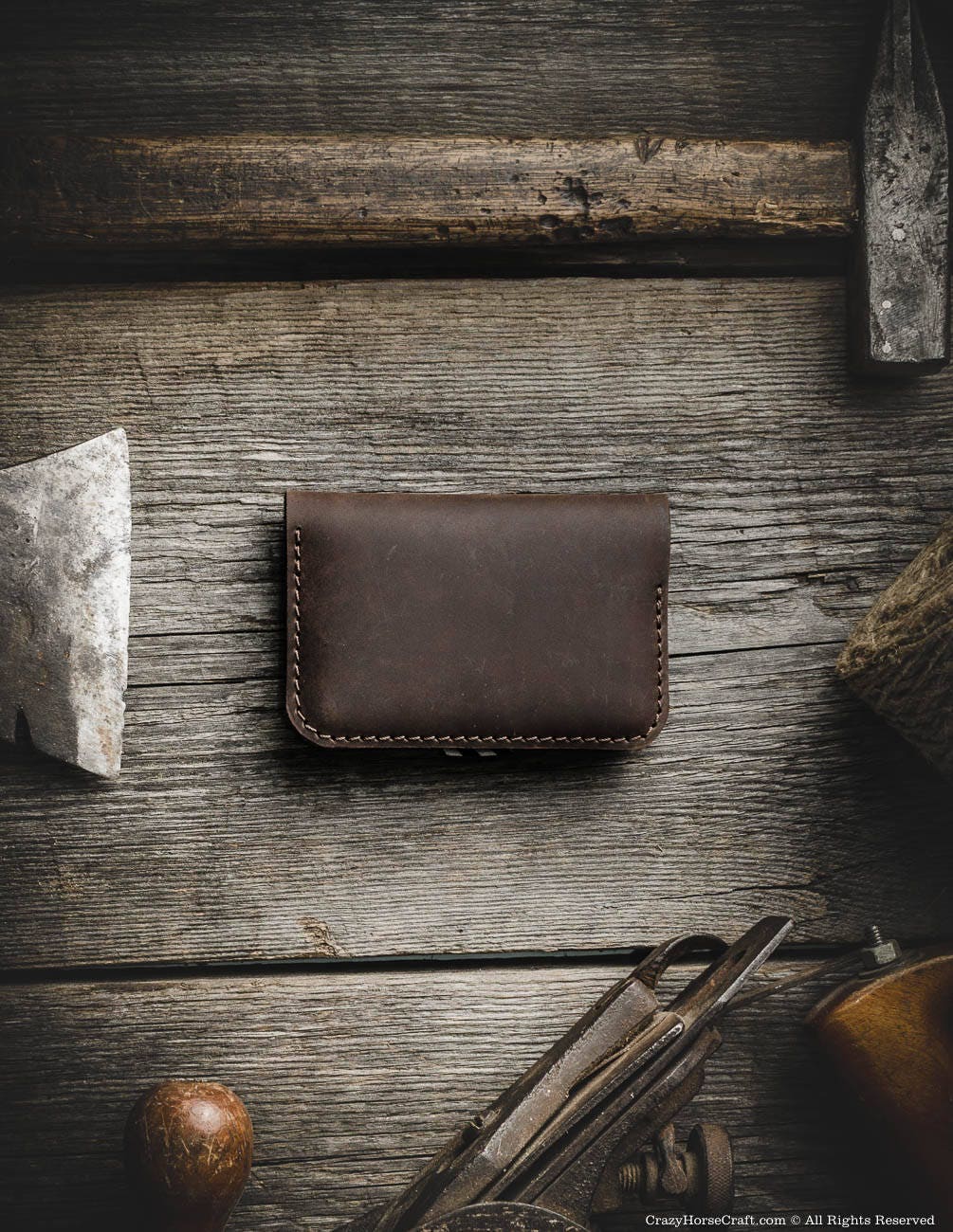 Funda billetera de cuero para tarjetas de crédito de negocios de cuero marrón lana tarjeta de fieltro - Imagen 7 de 15