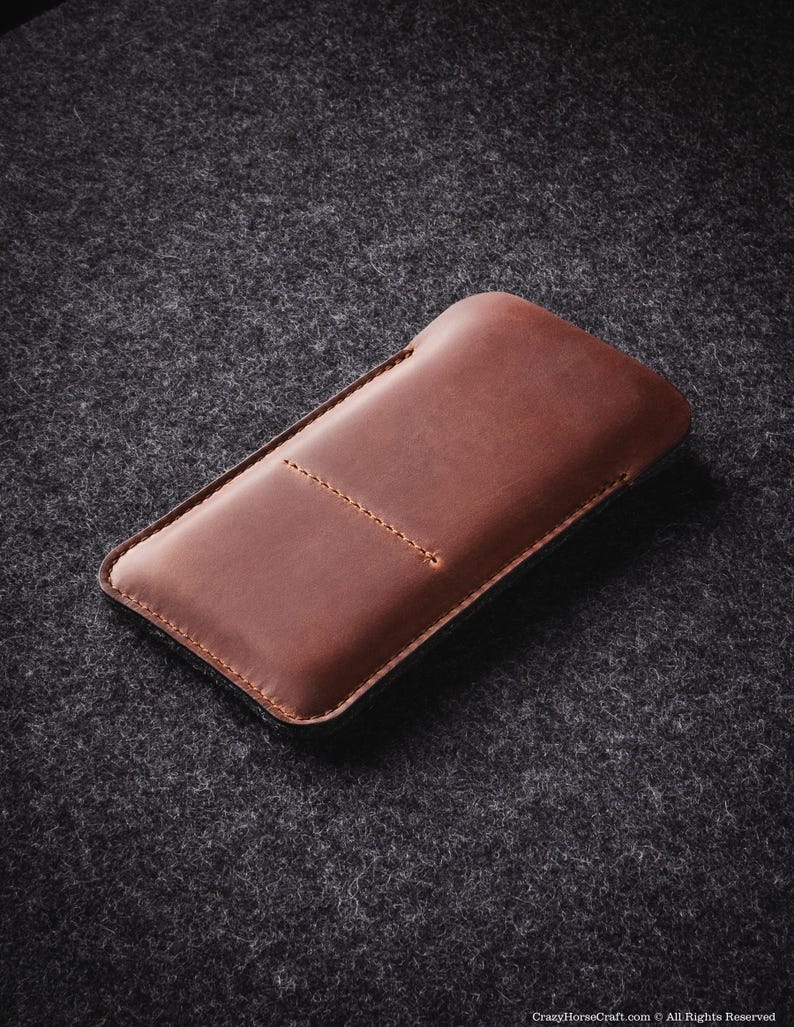 Leather iPhone case sleeve wallet personalized slim card holder gift for him her Crazy Horse iPhone 17 Air Pro Max 16 Pro Plus iPhone 17e 15 Classic Brown