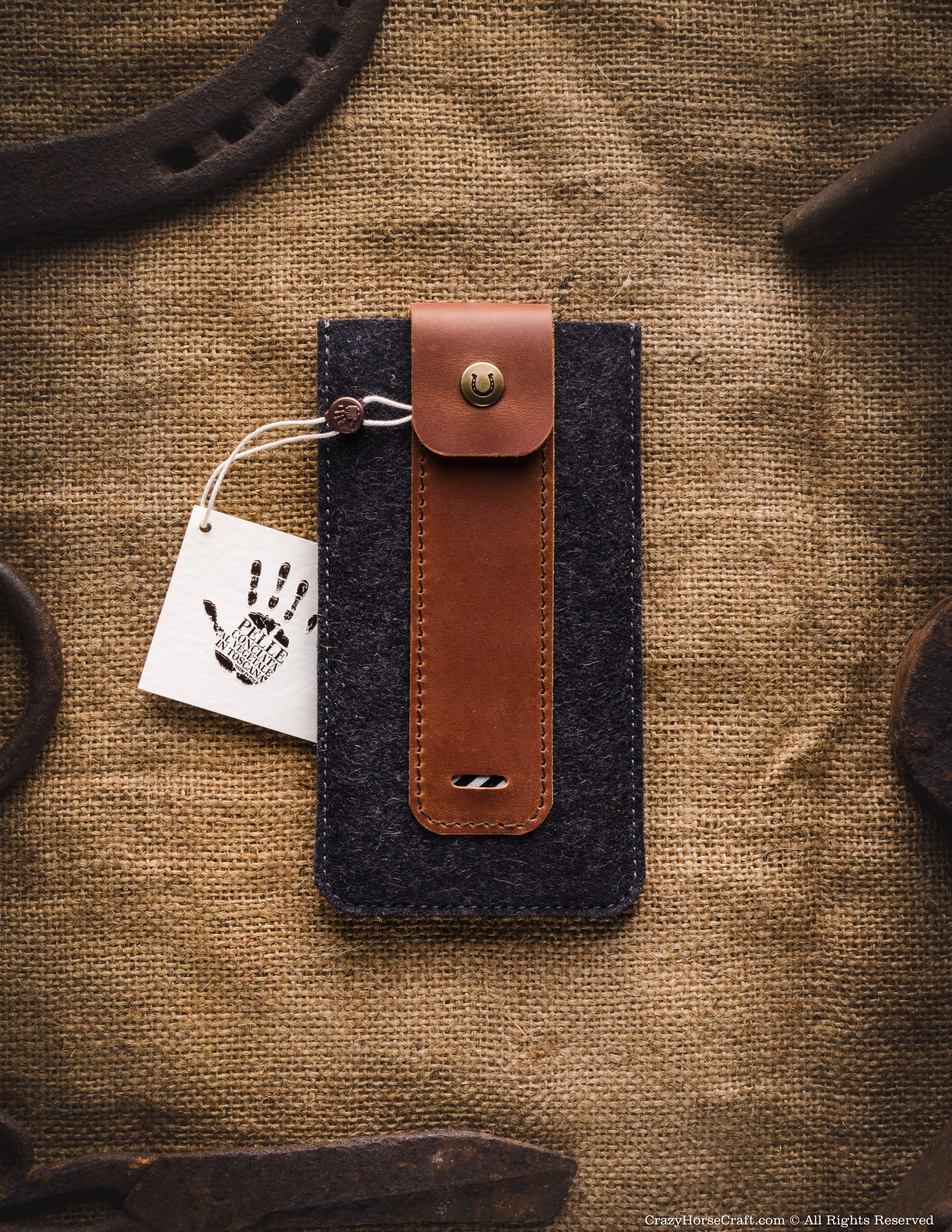 Funda iPhone 11 100 % lana fieltro genuino cuero italiano iPhone 11 Pro Max - Imagen 7 de 191