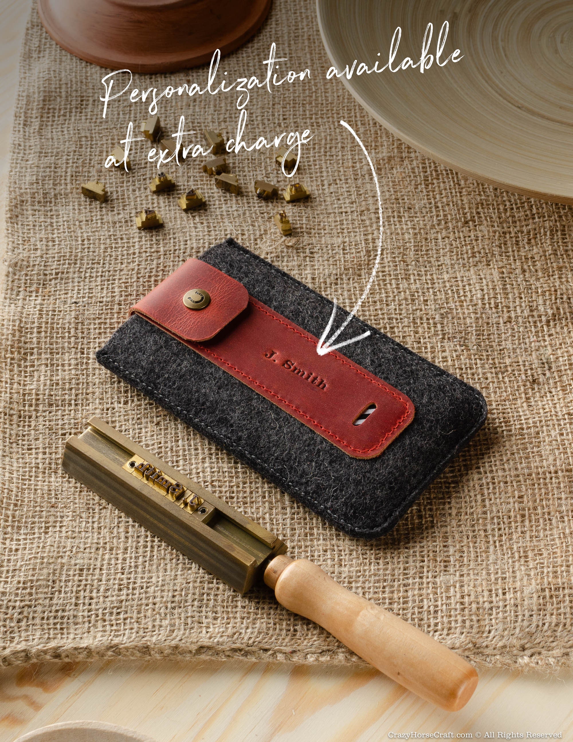 Funda con funda para iPhone 12 Pro 100 % lana fieltro vegetal bronceado rojo - Imagen 11 de 211