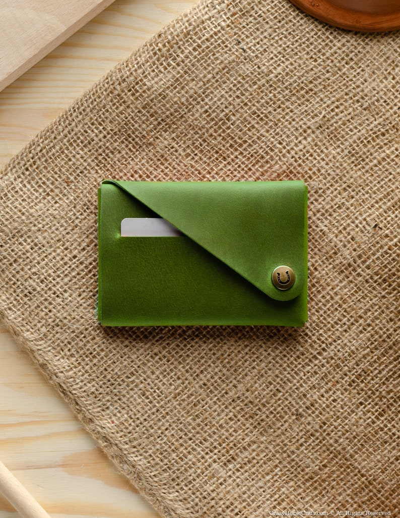 Minimalist wallet for men card holder for women slim men's wallet women's coin purse Alpine Green wallet perfect gift for him her money clip zdjęcie 7