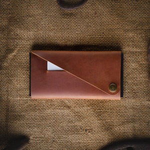 iPhone 8 Hülle/Geldbörse iPhone 7 Kartenhalter braun Italienisch Veg-Gerbt Crazy Horse Leder minimalistisch iPhone Xr / Xs Max Hülle 11 Pro 6s Hülle