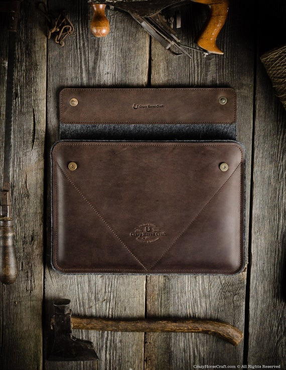 Pochette Pour Ordinateur Portable Macbook Pro - Feutre Et Cuir