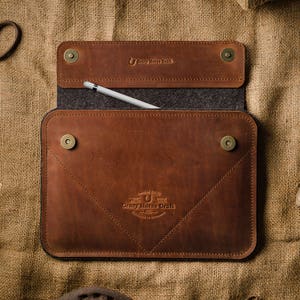 M4 iPad Pro 11 inch leren tas, NIEUW 2024 M2 iPad Air 11 inch hoes, 100% wolvilt, iPad 10.9 hoes, Crazy Horse lederen iPad Pro 13 tas