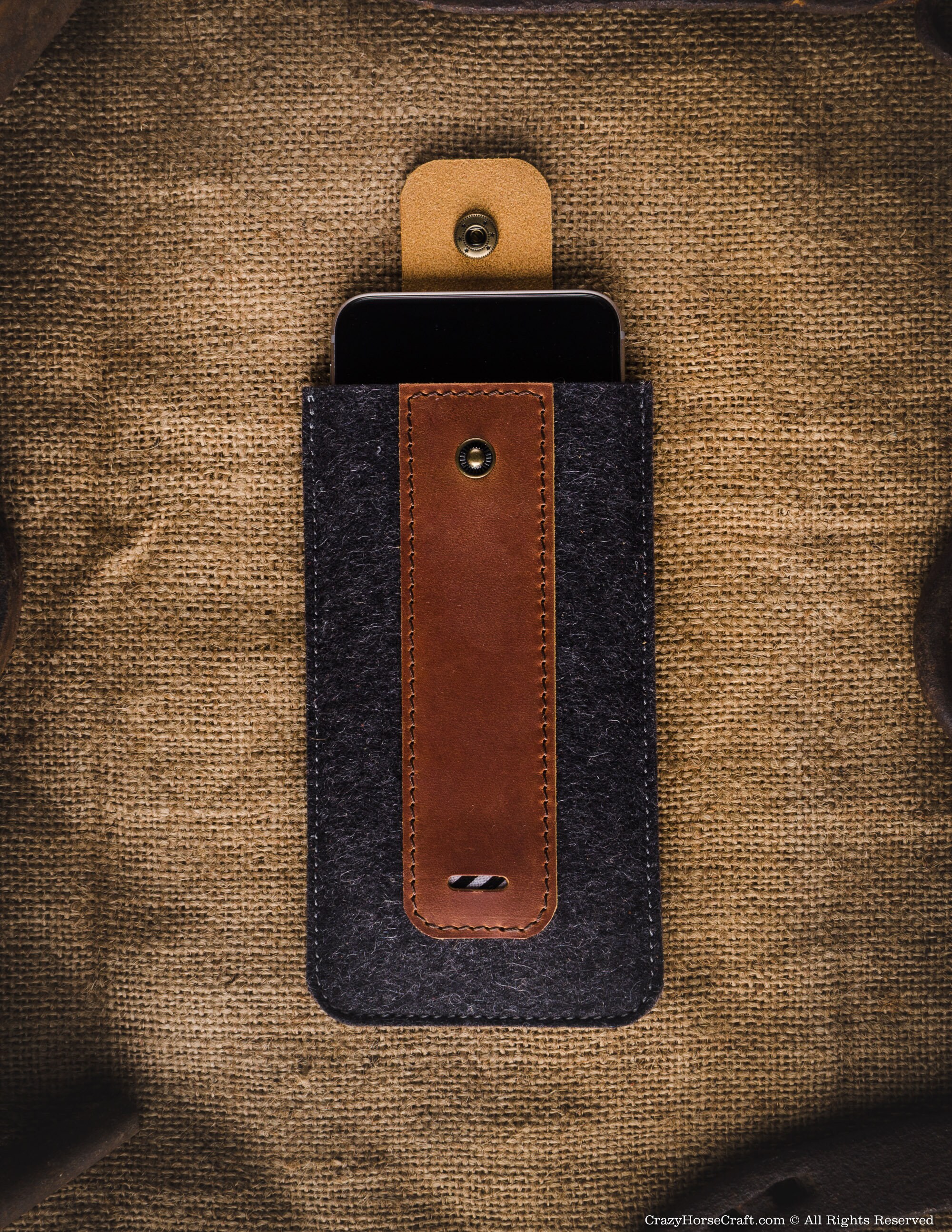 Funda iPhone 11 100 % lana fieltro genuino cuero italiano iPhone 11 Pro Max - Imagen 4 de 191