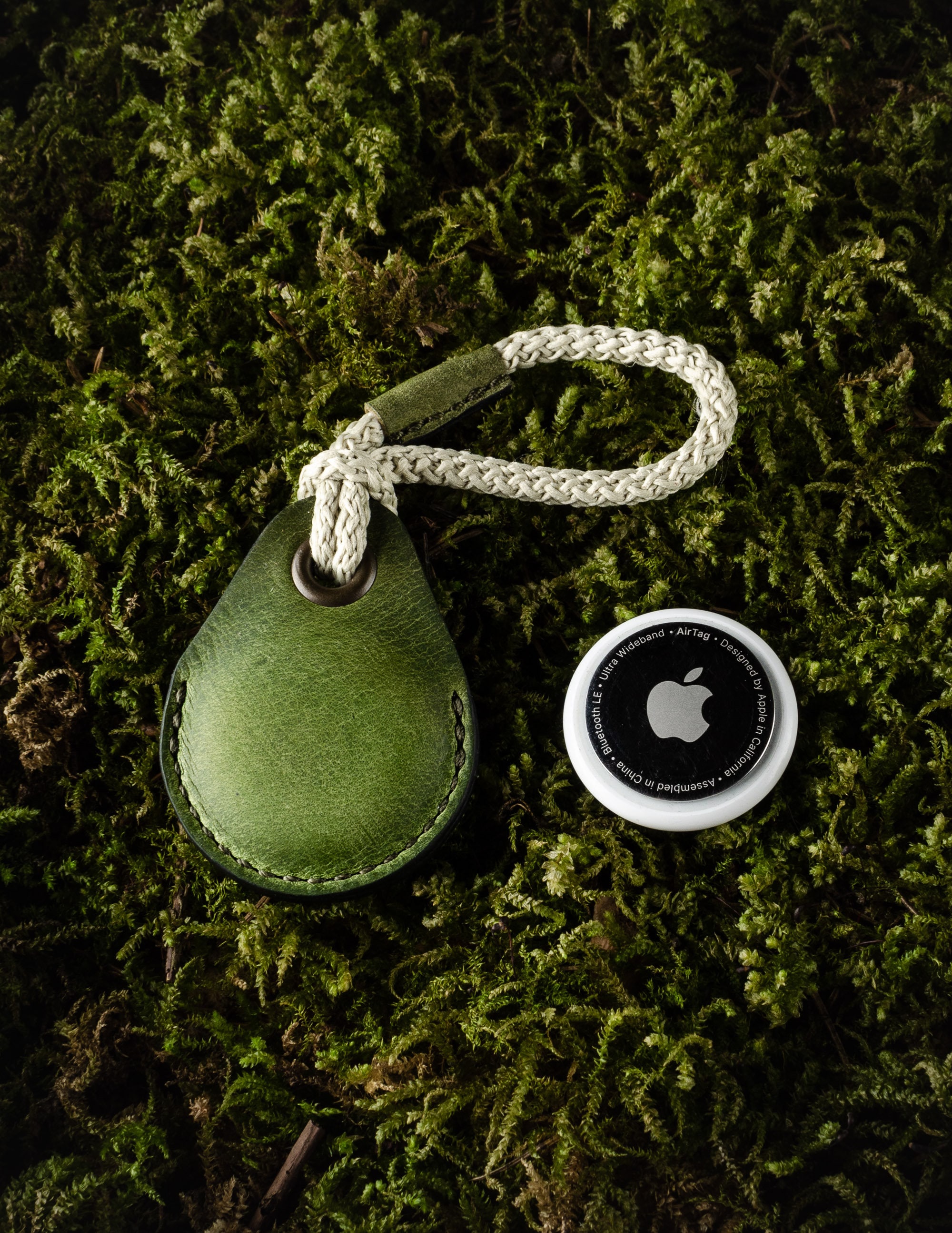 Funda de cuero verde airtag llavero verde italiano vegetal curtido cuero - Imagen 2 de 21