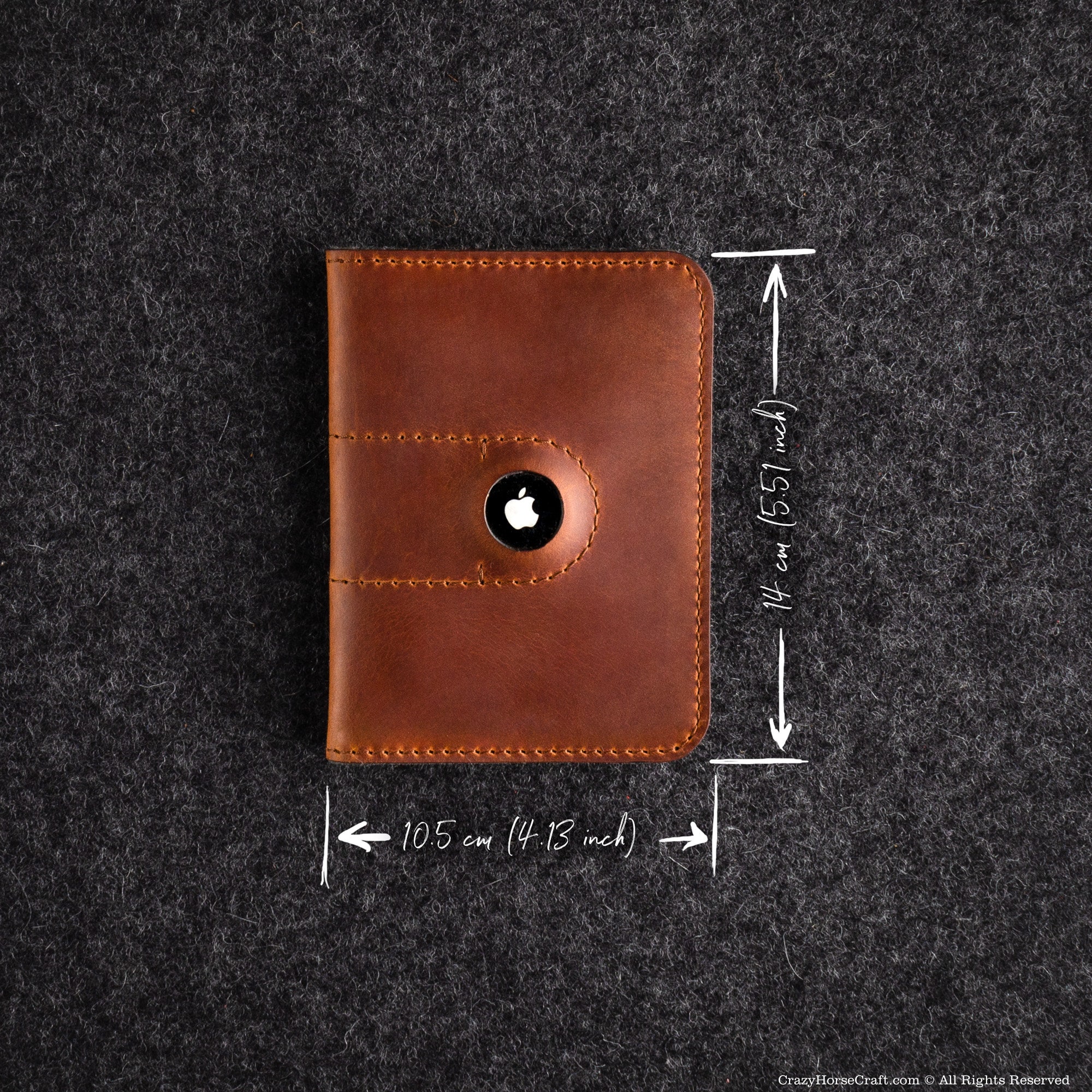 Funda billetera Airtag vegetal curtida cuero italiano viaje pasaporte soporte para tarjetas - Imagen 6 de 16