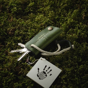 Organiseur de clés en cuir vert alpin, porte-clés, porte-clés, porte-clés, porte-clés en cuir, porte-clés vintage, porte-clés, bague, cadeau pour lui elle