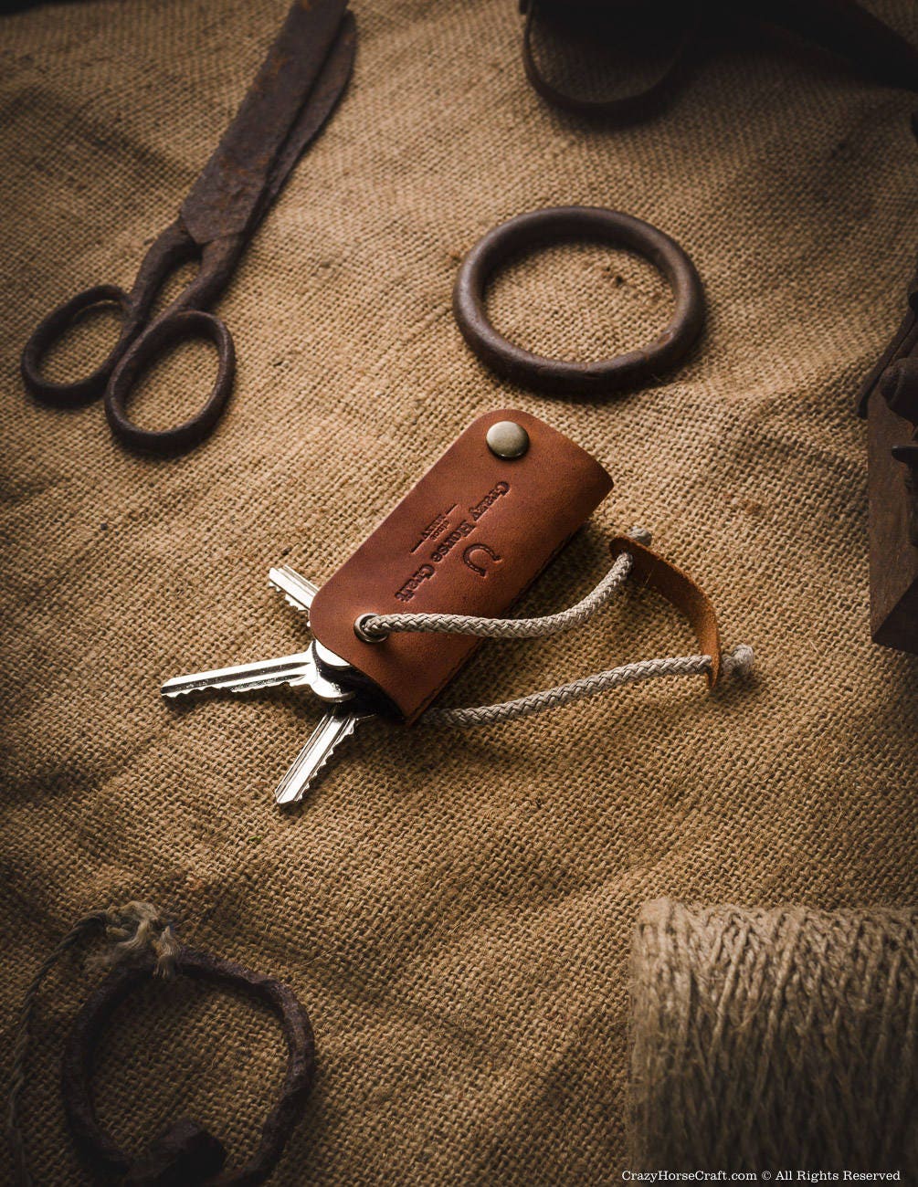 Minimalist Leather Key Organiser/Holder | Alpine Green