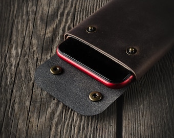 iPhone Xs, Xs Max & Xr case / wallet, minimalist wallet/card holder, unique brown Crazy Horse leather, iPhone SE sleeve, iPhone 11/8/7 cover