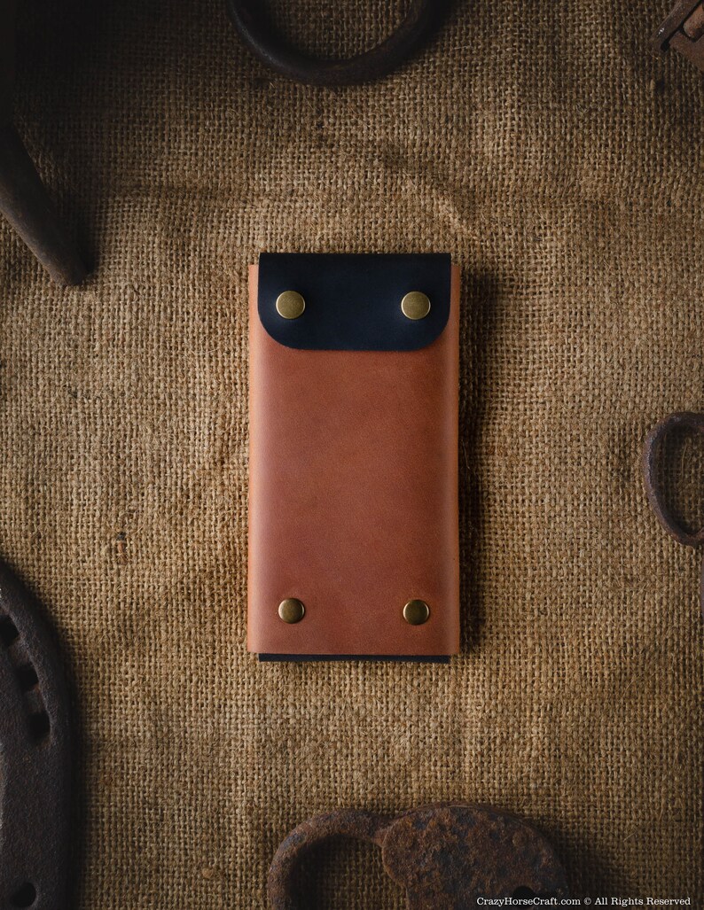iPhone 14 Plus case / wallet, iPhone 14 sleeve / cardholder, brown Crazy Horse leather, minimalist iPhone 14 / 13 Pro Max cover, unique gift bild 7