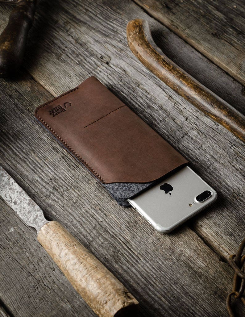 Leather iPhone 7 / 7 plus case, sleeve, wallet cardholder Crazy horse brown leather case, iPhone 8/8 plus case, iPhone X / Xr / Xs / Xs Max 