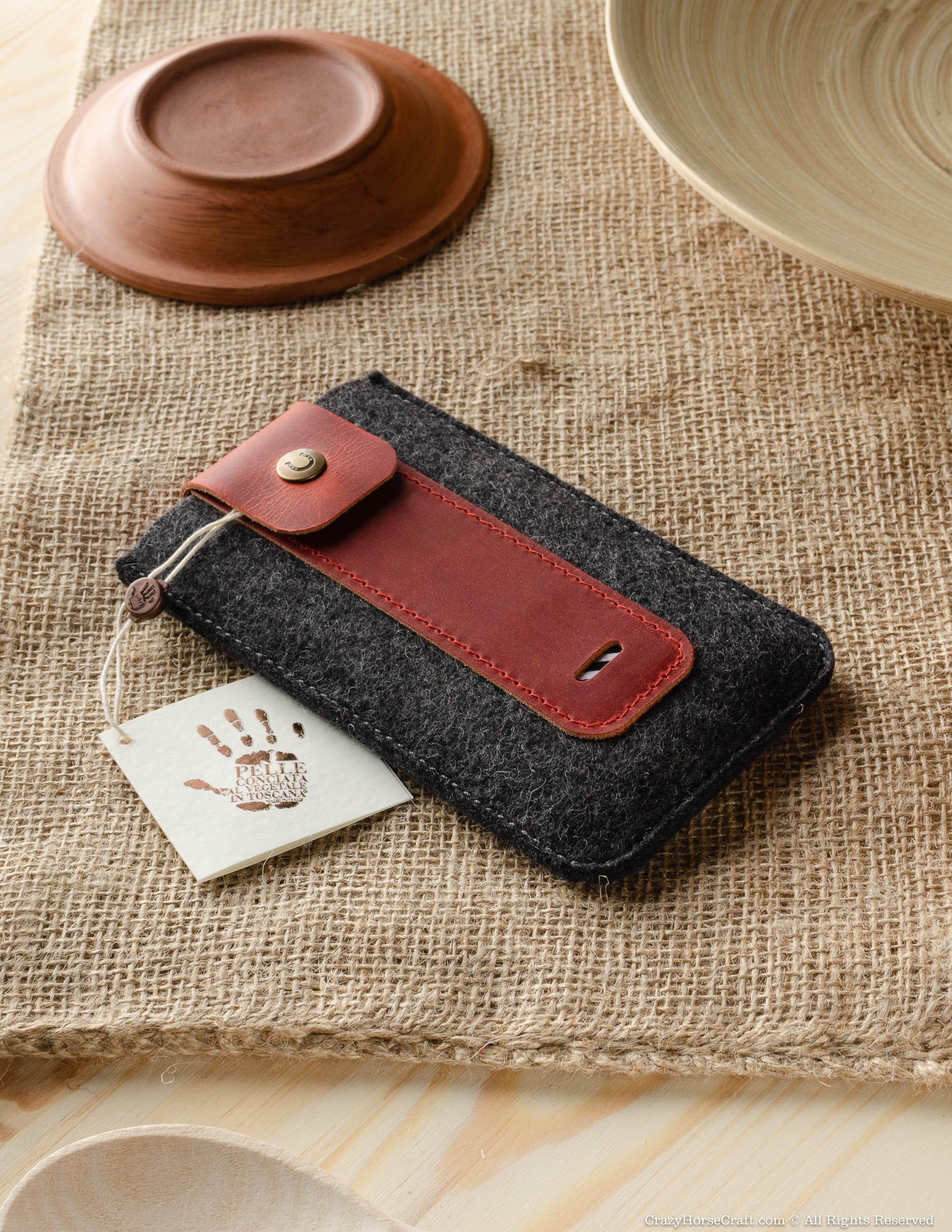 Funda con funda para iPhone 12 Pro 100 % lana fieltro vegetal bronceado rojo - Imagen 7 de 211