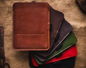 Kindle Case Vegetable Tanned Italian Leather Kindle Paperwhite 7&quot; 6 Sleeve eBook Cover Kindle 11 Colorsoft case Kindle cover pouch Holder