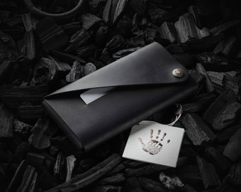 iPhone 15 Pro Max case / wallet, 14 Pro sleeve/cardholder black Crazy Horse leather, minimalist iPhone 15 plus, 14, 14 Pro, 13 Mini cover