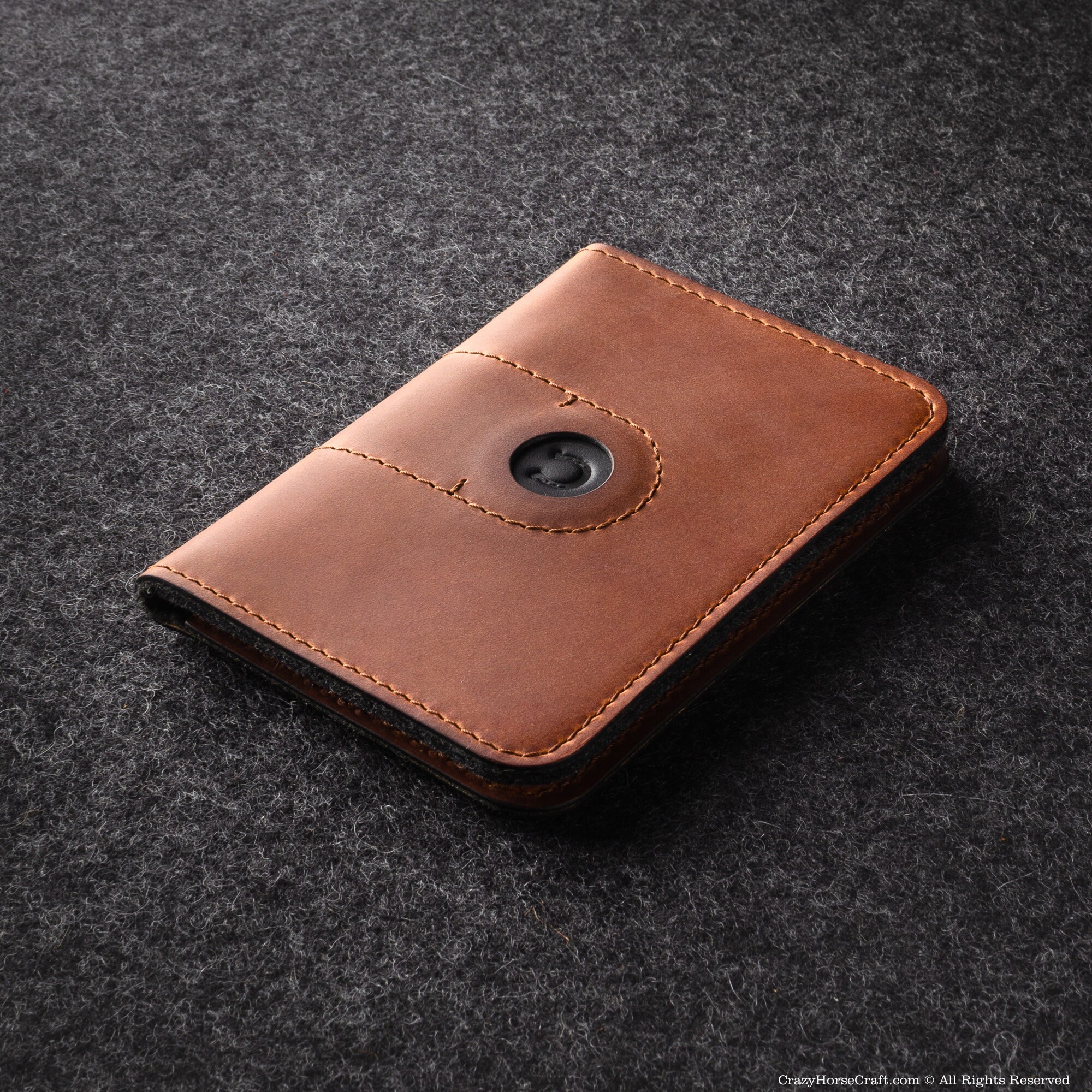 Funda billetera Airtag vegetal curtida cuero italiano viaje pasaporte soporte para tarjetas - Imagen 4 de 16