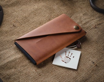 iPhone 8 Plus case/wallet iPhone 7 Plus cardholder brown Italian Veg-Tanned Crazy Horse leather minimalist iPhone Xs Max cover 11 Pro sleeve