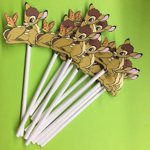 Bambi cupcake toppers of traktatie sticks