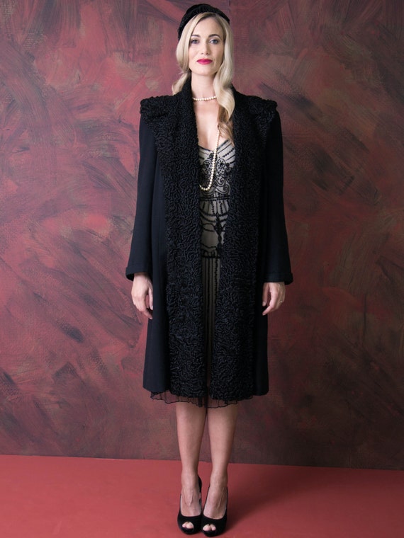 1940's Wool Coat with Astrakhan - image 2