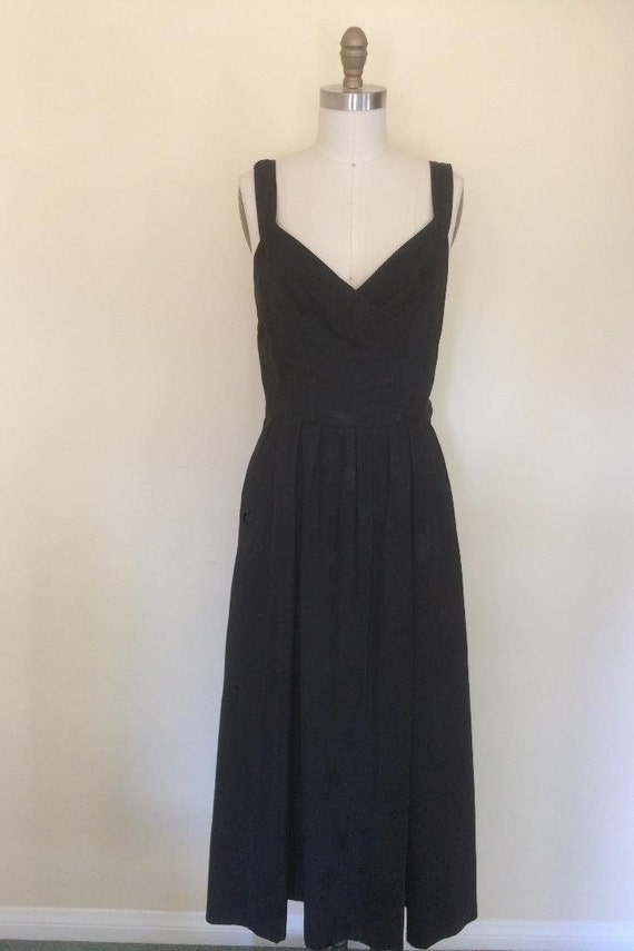 1950s Black Damast Brocade Costume Made Cocktail E