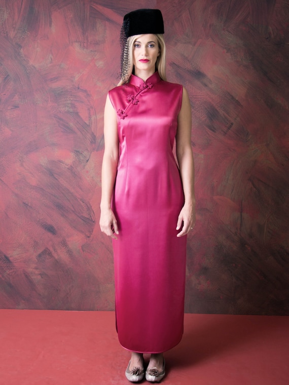 Red Chinese Couture Silk Dress