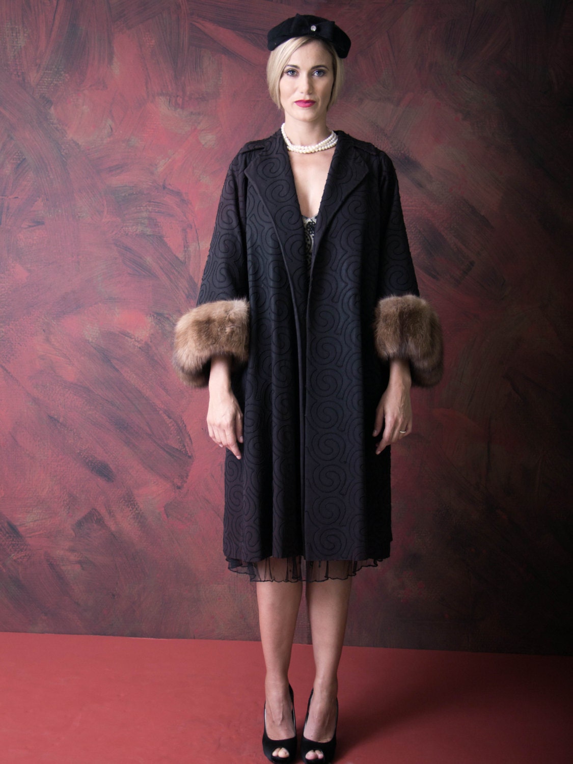 Vintage Swing Coat With Russian Sable - Etsy